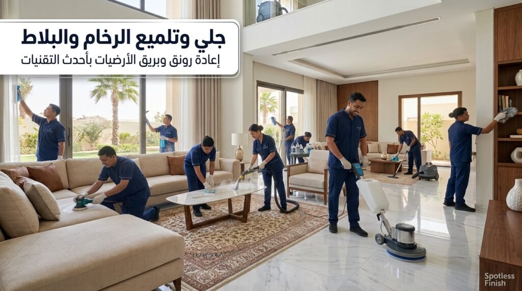جلي وتلميع الرخام والبلاط
