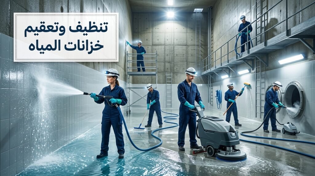 تنظيف وتعقيم خزانات المياه